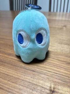 パックマン ボールチェーン付き ぬいぐるみ Neon Pop ゴースト 青