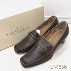 TRUSSARDI トラサルディ ミドルヒール パンプス ローファー ブラウン系