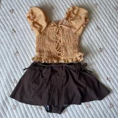 女の子用セパレート水着 オレンジ系