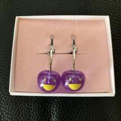 【未使用】Murakami×Liquem 村上隆 リキュエム　チェリーピアス 紫 チェリー ピアス(PURPLE) – Liquem