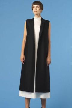 HAVEL studio コットンツイル ジレ ベスト シルク混 ネイビー