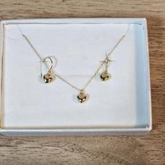 未使用 k18 ネックレス ピアス ゴールド ハート 18金 18k