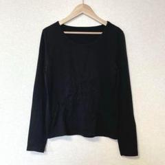 ☆ Signatam (M) 花柄 刺繍 長袖 Tシャツ カットソー ブラック