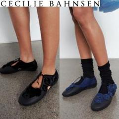 未使用】cecilie bahnsenベルベットシューズ - メルカリ