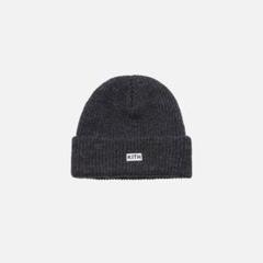 KITH CLASSIC LOGO KNIT BEANIE CHARCOAL