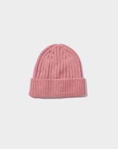 ユニクロ　UNIQLO ヒートテックリブビーニー　ニット帽　ピンク　完売品　レアのサムネイル