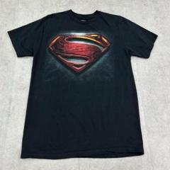 マン・オブ・スティール　DCコミック　半袖　Tシャツ　古着　ブラック　黒　M
