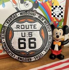 ルート66① ROUTE66 アメリカン雑貨　ブリキ看板　アメリカンレトロ
