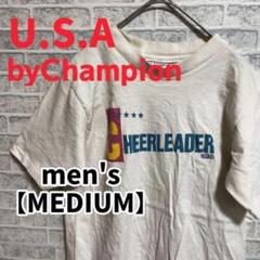 【F145】Champion半袖プリントTシャツmade in U.S.A【M】