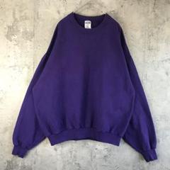 Y1212古着　トレーナー　スウェット　パープル　無地　90s Y2K