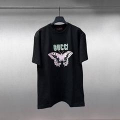 【GUCCI】 長袖Tシャツ M ラビット&バタフライプリント GUCCI バタフライプリント Tシャツ ブラック - メルカリ