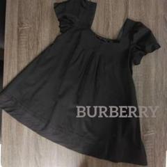 【BURBERRY/バーバリー】スクエアネック　パフスリーブトップス　ブラック BURBERRY/バーバリー】スクエアネック パフスリーブトップス