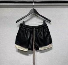 Rick Owens レディース レザー ドローストリング ショートパンツ.y Rick Owens レディース レザー ドローストリング ショートパンツ