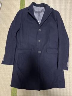 【最高級 EXCLUSIVE】ムッシュニコル　チェスターコート　紺　L 総柄 最高級 EXCLUSIVE】ムッシュニコル チェスターコート 紺 L 総柄