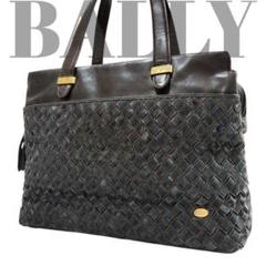 極美品　BALLY バリー　オーストリッチ　黒　ハンドバッグ　フォーマル 極美品 BALLY バリー ハンドバッグ ロゴ金具 黒 レザー