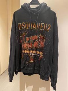 DSQUARED2 パーカー 黒 装飾的なプリント