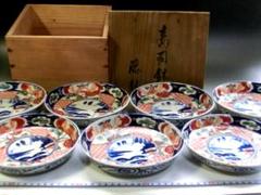 寿司皿■古伊万里 錦絵 赤絵 窓山水図 松竹梅 藤林 7客■たま m53976934752_1.jpg?1730273508