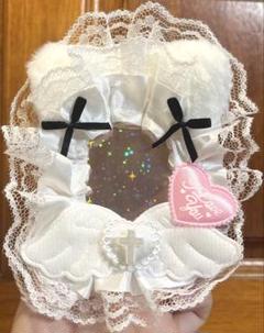 レースデコ　メイド　ブラック　ピンク　りぼん　十字架　羽　ハート　繊細レースＢ８