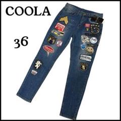美品 COOLA TIQUES クーラ デニムパンツ ワッペン パッチ y2k COOLA TIQUES クーラ デニムパンツ ワッペン パッチ y2k 未使用
