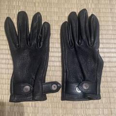 レア　クロムハーツカシミアグローブ手袋レザー CHROME HEARTS+ ダガー レザー グローブ カシミア 手袋 (CHROME