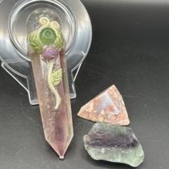 フローライトと水晶のヒーリングワンド 魔法の杖