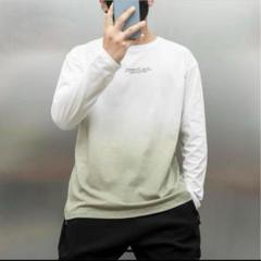 【新品】tシャツ メンズ 長袖 大きい 長袖Tシャツ グラデーション おしゃれ