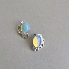 p376a【天然石✧】オパールリングピアスシルバーオシャレ