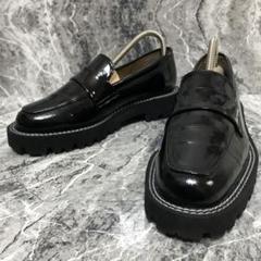 美品 ZARA ローファー チェーン 金具 トラックソール 35