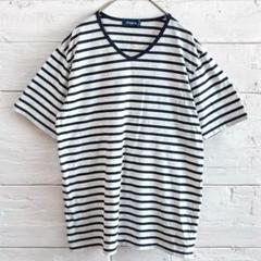 コットン Tシャツ 美品 L ボーダー 定番デザイン 大人可愛い ゆったり 薄手