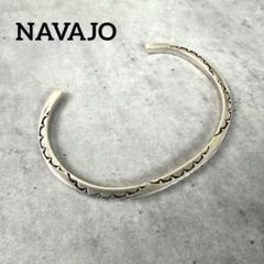 NAVAJO ナバホ TAHE シルバーヘヴィーバングル スタンプワーク