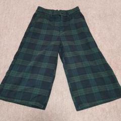 値下げしました。グリーン系チェック ワイドパンツ Lサイズのサムネイル