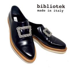 新作人気モデル HA_KI様 美品 bibliotek 37 スクエアビジュー ローファー革靴 - ローファー/革靴