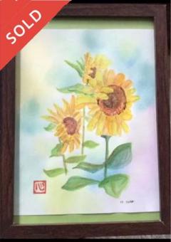 癒しの絵 パステル画 水彩画 海 美術品・アンティーク