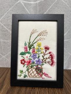 ハンドメイド 刺繍作品 額付き ハンドメイド 刺繍作品 額付き