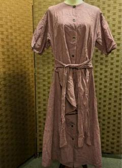 SALE【HIROKO KOSHINO】無地　5分袖　ロングワンピース　9号のサムネイル