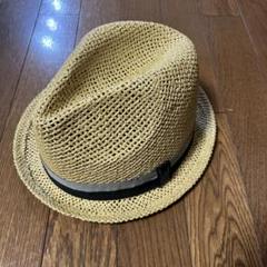 ベージュ ストロー 中折れハット