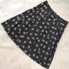 ✨大きいサイズ XL✨ agnes b. プリーツスカート ブラック 花柄