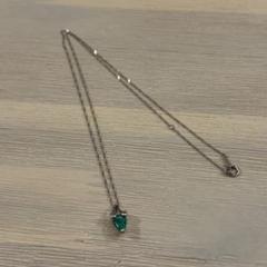 pt900&850】エメラルドチェーンネックレス ダイヤモンド プラチナ
