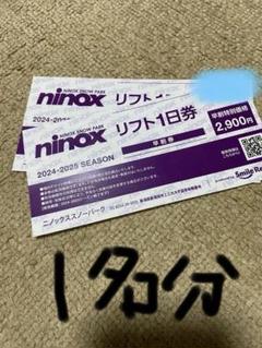ninox ニノックススノーパーク　リフト1日引換券 ニノックススノーパーク 早割リフト1日券＜全日┃大人