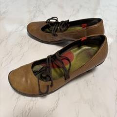 カンペール フラットシューズ バレエシューズ レザー ブラウン