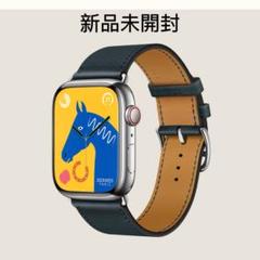 #474 Apple Watch +エルメス  レザー インディゴ/クレ メンズ 474 Apple Watch +エルメス レザー インディゴ/クレ メンズ