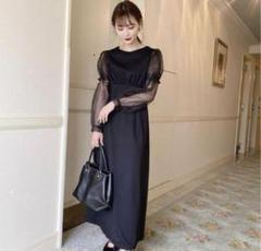 【Acka】オケージョンワンピース　カーキ　1 sheer puff dress – Acka online store