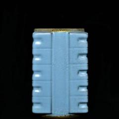 中国古美術・旧蔵の琮式瓶、御題が嵌め込まれた陶磁器・11x19cm・置物・文房具 中国古美術・旧蔵の琮式瓶、御題が嵌め込まれた陶磁器・11x19cm