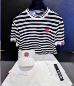 ジーフォア ゴルフ レディース トップス 半袖 Tシャツ ストライプ人気夏
