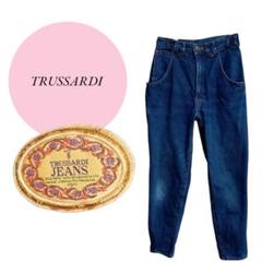 【トラサルディ】TRUSSARDI♡綿100%♡レトロ♡年代♡デニム【40】青系