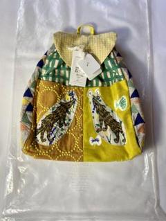 ミナペルホネンウルフ＆フラワーキッズリュック刺繍リュック