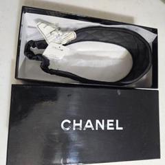 G201 CHANEL 黒 キルティング ヘアバンド マトラッセ シルク