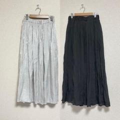 シルバー＆ブラック プリーツスカート 2点セット