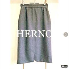 半額ストア イタリア製 HERNO クラシカルパターン I42 ウールスカート スカート