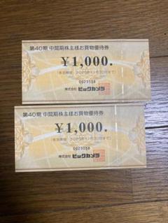 ビックカメラ株主優待券 2000円分